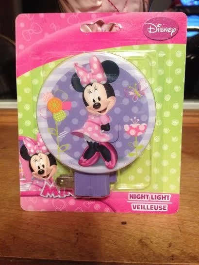 Disney Minnie Mouse Flor Púrpura Jardín Luz Nocturna Luz Nocturna Raro Nuevo Sellado Foto 1 de 1