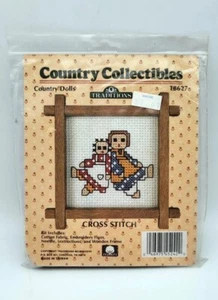 Vintage Traditions Cross Stitch Kit w/ Frame Country Collectibles Country Dolls - Picture 1 of 4