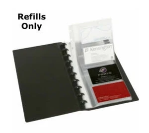 2 Pack-Marbig Kwik Zip Business Card Holder Refills 10 Pockets 80 Card Capacity - Picture 1 of 3
