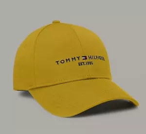 Tommy Hilfiger Men's Yellow Tommy Logo Baseball Cap Dad Hat Adjustable Flag - Picture 1 of 5