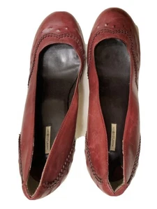 Women Shoes Pump Heels Genuine Leather Max Studio Red Size 9 - Picture 1 of 4
