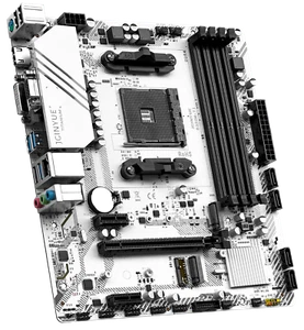 B350M-TI Mainboard AMD B350 Sockel AM4 DDR4 M.2 m-ATX VGA Ryzen DVI Mainboard - Bild 1 von 9