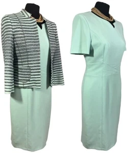 Gerry Weber Womens Mint Green & Bown Wedding Dress And Bolero Jacket Uk 10 Eu 38 - Picture 1 of 22
