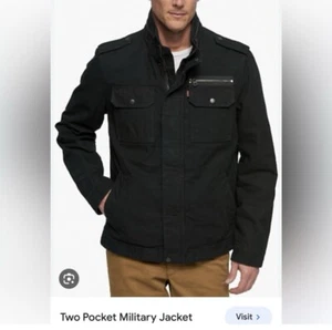 Levi's Mens Cotton Military Jacket Black Large - Picture 1 of 5