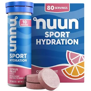 Nuun Hydration Electrolyte Drink Tablets Citrus Fruit 10 Count Pack of 8 - Picture 1 of 6