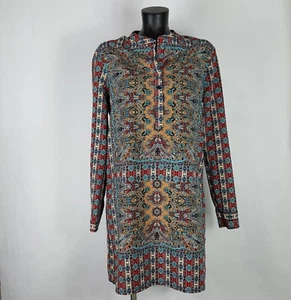 Mujeres Bohemia Cambio Túnica Vestido 3/4 Botones Mangas Largas Ocio Viaje Talla L - Imagen 1 de 7