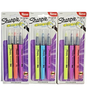 Lot of 3 Sharpie Clear View Highlighter See Through Tip Marker Pen 3 Pack - Picture 1 of 2