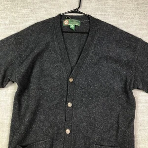 VTG Abercrombie & Fitch Indian Lake The Big Sweater Mens L Gray Cardigan Wool - Picture 1 of 12
