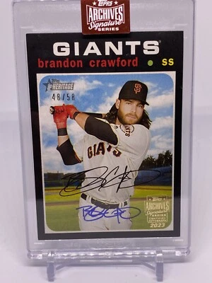 2023 Topps Archives Signature Series Brandon Crawford 2020 Heritage 48/58 (404) - Image 1 of 4