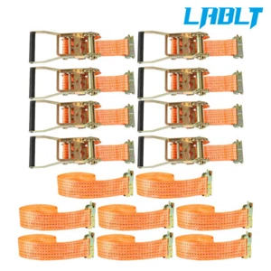 LABLT E-Track Ratchet Straps 2"×15' 4400LB Tie Down Polyester Heavy Duty 8 Pack - Picture 1 of 12