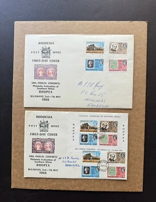 Rhodesia 1969 FDC (69)  RHOPEX #237-240+240a + 1910 KGV Stamp Cachet +Set&Sheet - Image 1 of 2