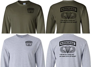 US Army Airborne T-Shirt, Long Sleeve - Picture 1 of 4