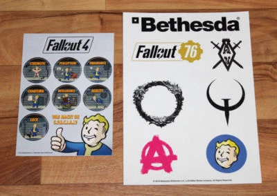 Fallout 76 & 4 Promo Aufkleber Special Sticker Set Perks Gamescom Xbox One PS4 - Bild 1 von 4