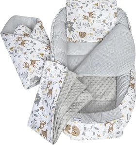 ✅🍼Medi Partners 5-teiliges Babynestchen Set, 100x60x15 cm, REH/Grau Minky✅🍼 - Bild 1 von 11