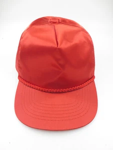 Vtg Blank Red Satin KC Hat Cap Adjustable 70s New Never Worn - Picture 1 of 6
