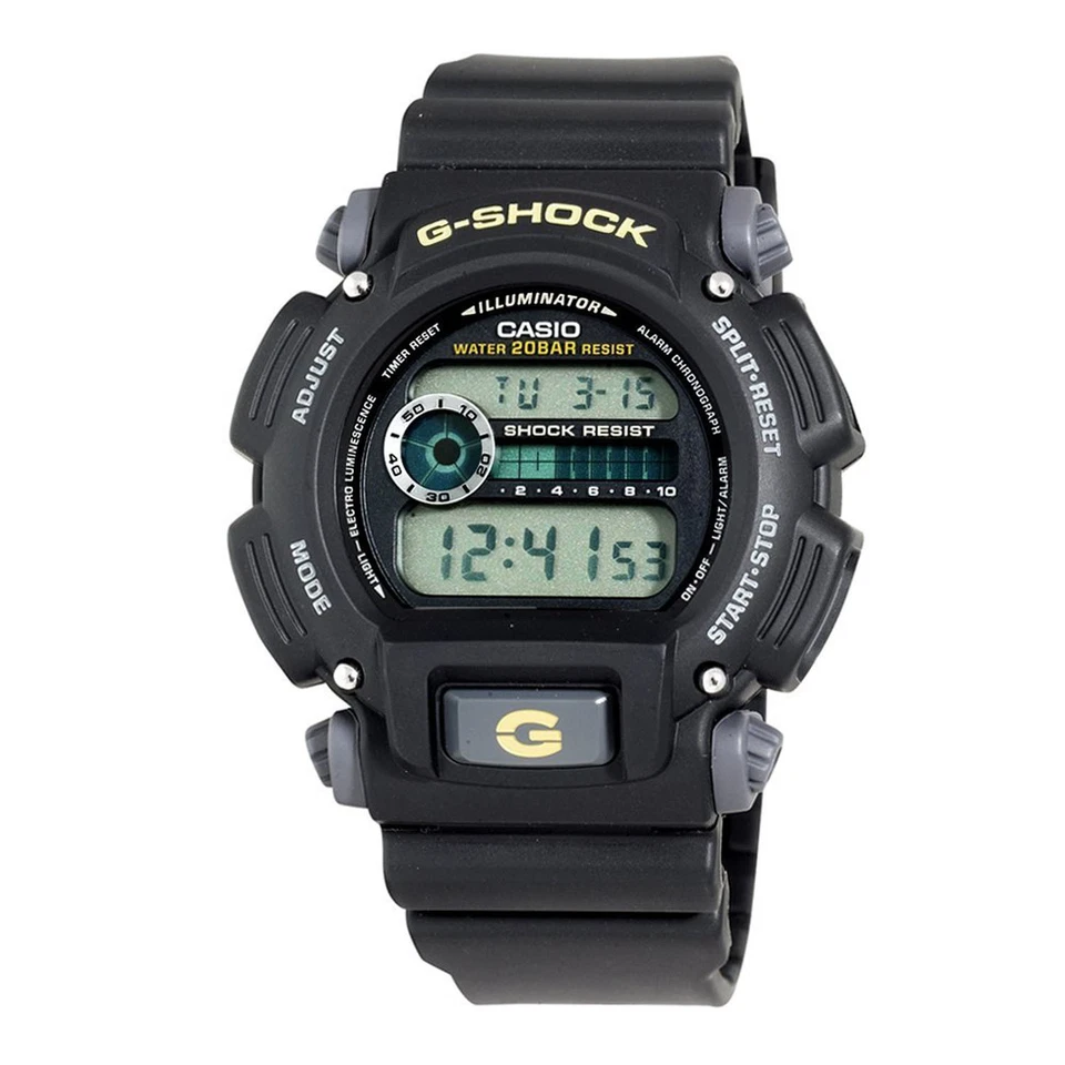 Casio Men's G-Shock Quartz Chronograph Black Resin Timer Watch 49mm DW9052-1BCG - Image 1 of 1