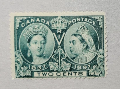 canada stamp #52 - Queen Victoria Diamond Jubilee (1897) 2¢ MLH OG - Image 1 of 2