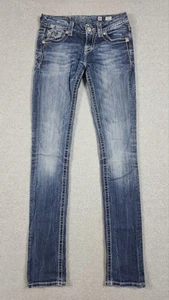 Miss Me Jeans Women’s 26 Straight JE5918T3X Embroidered Embellished Denim Jeans - Picture 1 of 13
