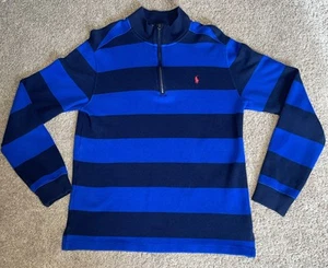 Polo Ralph Lauren Big Boys Cotton Quarter Zip Pullover Blue / Navy XL (18-20) - Picture 1 of 5