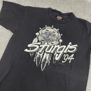 Vintage 1994 Harley Davidson Sturgis T-Shirt Herren L USA Single Stitch Black Hills - Bild 1 von 13