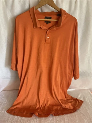 Pebble Beach Dry-Luxe Performance Golf Polo Orange Striped Size XXL Short Sleeve - Image 1 of 4