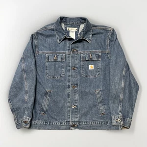 Vintage Carhartt Denim Jean Jacket XL Blue Medium Wash 90s - Picture 1 of 5