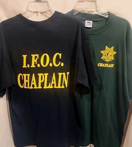 (2) Chaplain XL T Shirts IFOC International Fellowship Of Chaplains Church - Picture 1 of 5