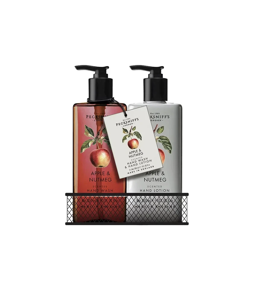 Pecksniffs Apple & Nutmeg Hand Wash, Hand & Body Lotion Set 300ml Each - Image 1 of 1