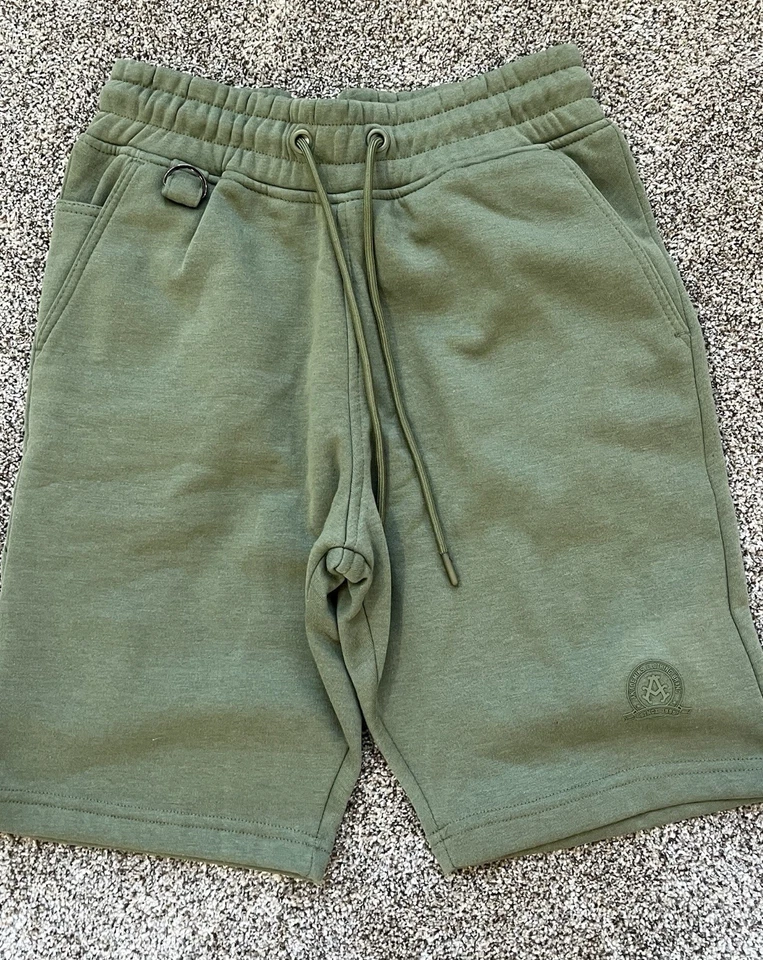 Pantalones Cortos de Vellón Akademiks Hombres Pequeños S Verdes con Bolsillos de Carga Frontales y Laterales Nuevos sin Etiquetas Foto 1 de 4