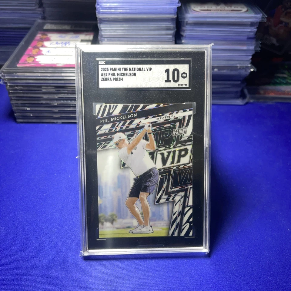 PHIL MICKELSON 2025 PANINI THE NATIONAL VIP GOLD LIV GOLF ZEBRA SSP #52 SGC10 Foto 1 de 2