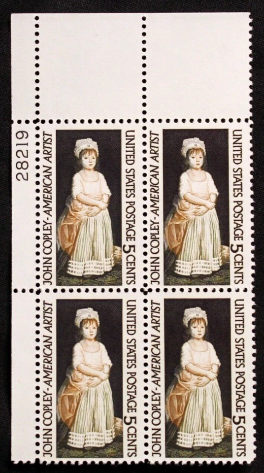 US Plate Blocks Stamps #1273 ~ 1965 5c John Copley - American Artist MNH SP2296 - Image 1 of 1