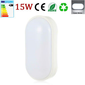 Oval Round LED Wall Ceiling Light Garden Bulkhead Sconce Lamps - Cool White
