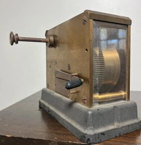 Antique Fire Response Ticker Tape Circa 1900's Brass & Glass Casing Clockwork - Picture 1 of 10