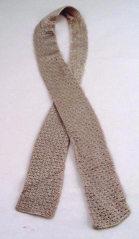 Corbata Corbata Extremo Cuadrado Tejida Oro Claro Era Años 80 De Colección Urban Hipster Mod Foto 1 de 1