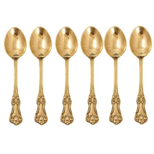 Beautiful Brass Designer Spoon Tableware Home Hotel 6.5" Set of 6 - Picture 1 of 4