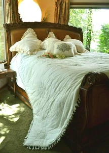 SOFT SURROUNDINGS ASHBURY CROCHET MEDALLION KING COTTON/LINEN - Picture 1 of 2