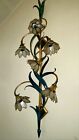 Imponująca lampa murowa Banci Florencja z kwiatami w masie perłowej, lata 80