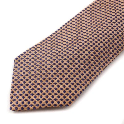 Corbata de seda con patrón jacquard tejida naranja-azul marino Cesare Attolini nueva con etiquetas $295 Foto 1 de 3