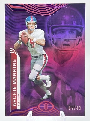 2023 Panini Chronicles Draft Picks - Archie Manning #2  Illusions  Purple  02/49 - Image 1 of 4