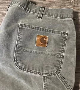 Pantalones de trabajo Carhartt B11 MOS originales peto calce lona verde talla 42x34 - Imagen 1 de 12