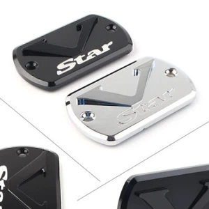 Black Brake Fluid Cap Reservoir Cover For Yamaha V Star XVS 650/1100/1300 - Bild 1 von 10