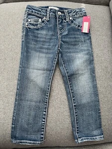 Xhilaration Blue Jeans thick stitch Childs Kids Girls Spandex Size 5 - Picture 1 of 1