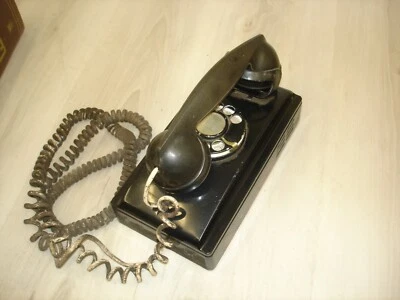 Antiguo Teléfono de Pared Giratorio Negro Teléfono Eléctrico Norte F1 Auricular SIN PROBAR Foto 1 de 4