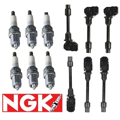 Bobina de ignição x6 + vela de ignição NGK x6 para Nissan Maxima Infiniti I30 1995-1999 - Imagem 1 de 4