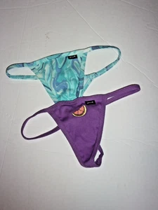 Victoria's Secret PINK cotton blend v-strings Lot of 2 XS - Picture 1 of 2