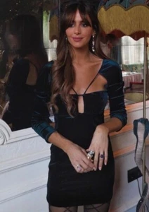 Zara Green Velvet Cutout Dress, NWT. Size Medium. - Picture 1 of 10