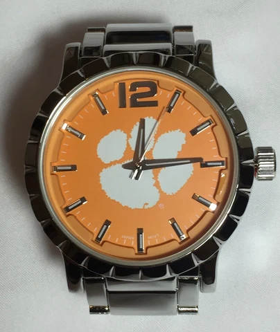 New Clemson Tigers Mens Watch, Bracelet, Metal, With Free Battery, NCAA Cover
