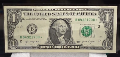 2021 BANK OF NEW YORK   $1.00 STAR NOTE  GOOD COND - Image 1 of 2