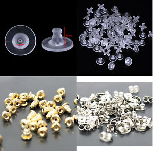 Earring Backs Clutch Push Back Stoppers Earring Backs In Metal OR Silicone 