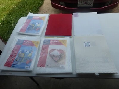 7 Mesh Plastic Canvas Sheets Darice Uniek Quick Count Clear Mixed lot of 100+ - Image 1 of 4